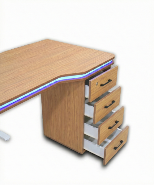 XMAX Zyra 160x80cm Işıklı MDF Çalışma Yada Oyun Masası Renk: Başak Meşe