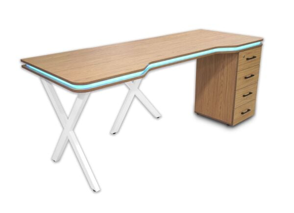 XMAX Zyra 160x80cm Işıklı MDF Çalışma Yada Oyun Masası Renk: Başak Meşe