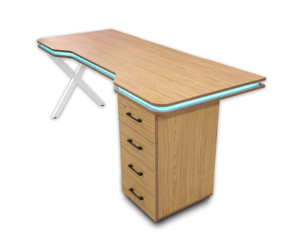 XMAX Zyra 160x80cm Işıklı MDF Çalışma Yada Oyun Masası Renk: Başak Meşe