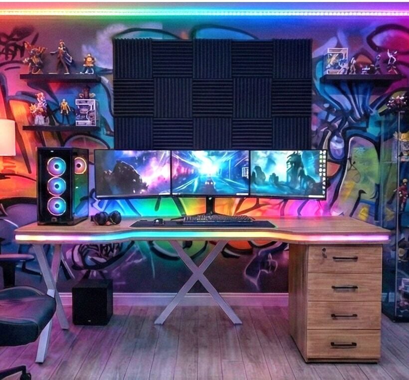 XMAX Zyra 180x80cm Işıklı MDF Çalışma Yada Oyun Masası Renk: Başak Meşe