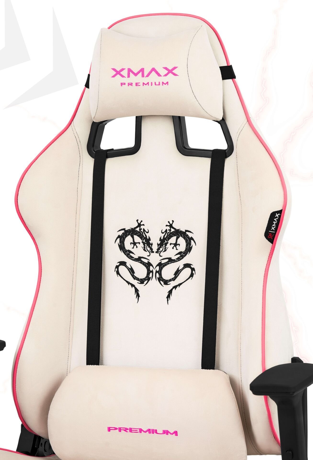 XMAX / Rio Plus Balerion Terletmez Kadife Kumaş Beyaz Gaming Oyuncu Koltuğu / 120 Kg Taşır