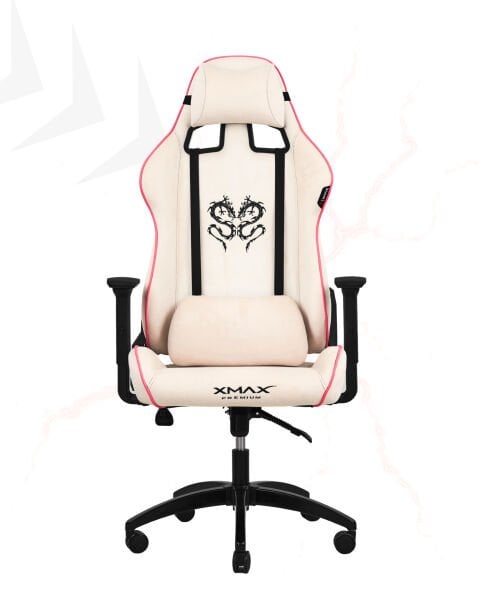 XMAX NO NAME / Rio Plus Balerion Terletmez Kadife Kumaş Beyaz Gaming Oyuncu Koltuğu / 120 Kg Taşır