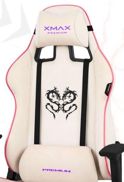 XMAX / Rio Plus Balerion Terletmez Kadife Kumaş Beyaz Gaming Oyuncu Koltuğu / 120 Kg Taşır
