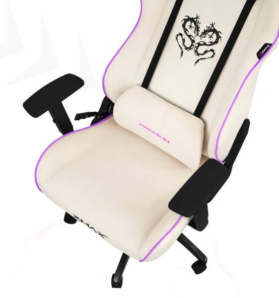 XMAX / Rio Plus Balerion Terletmez Kadife Kumaş Beyaz Gaming Oyuncu Koltuğu / 120 Kg Taşır