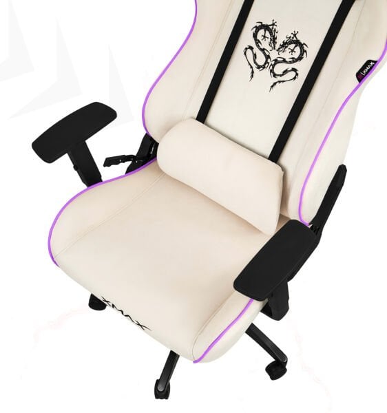 XMAX NO NAME / Rio Plus Balerion Terletmez Kadife Kumaş Beyaz Gaming Oyuncu Koltuğu / 120 Kg Taşır