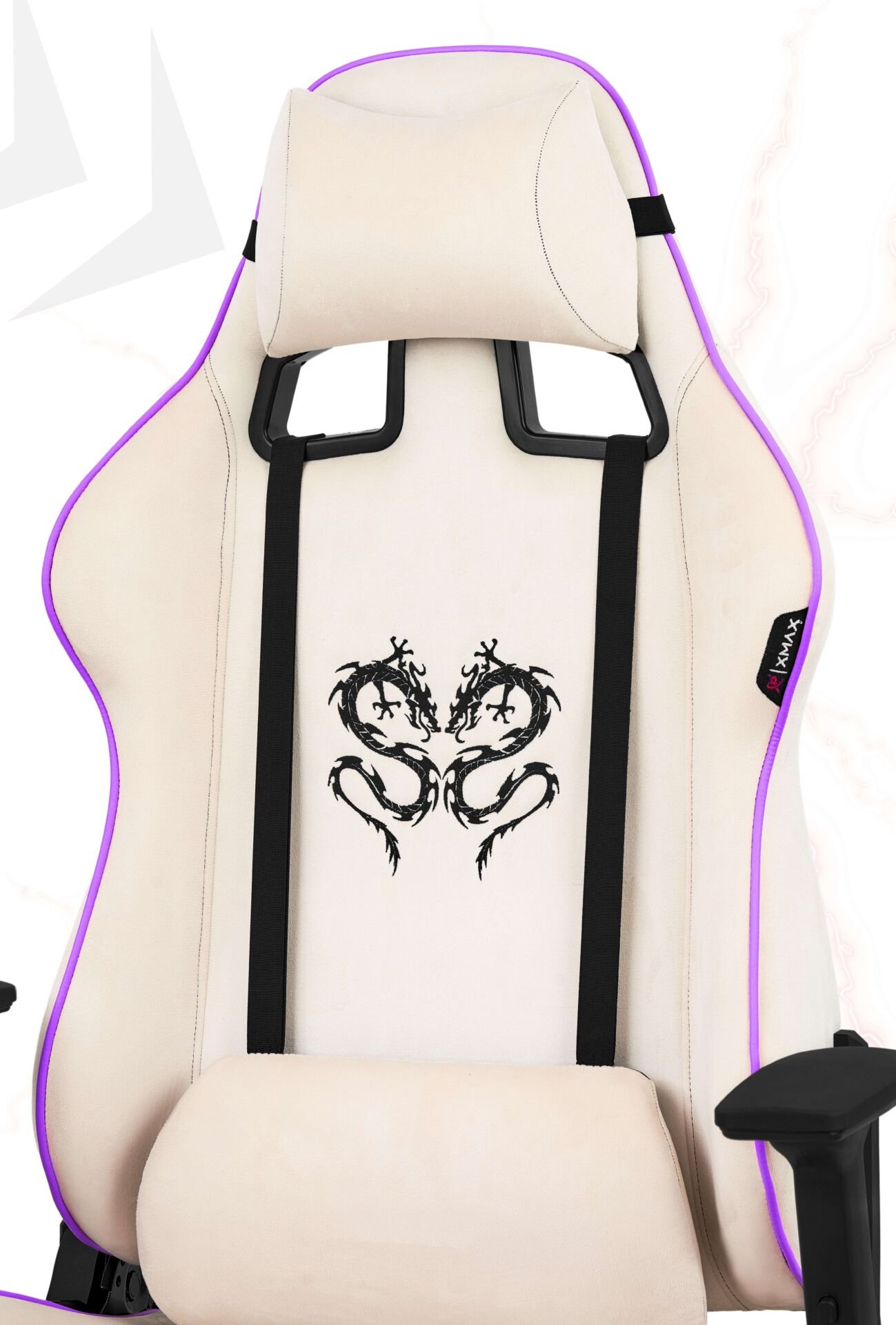 XMAX NO NAME / Rio Plus Balerion Terletmez Kadife Kumaş Beyaz Gaming Oyuncu Koltuğu / 120 Kg Taşır
