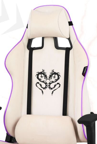 XMAX NO NAME / Rio Plus Balerion Terletmez Kadife Kumaş Beyaz Gaming Oyuncu Koltuğu / 120 Kg Taşır