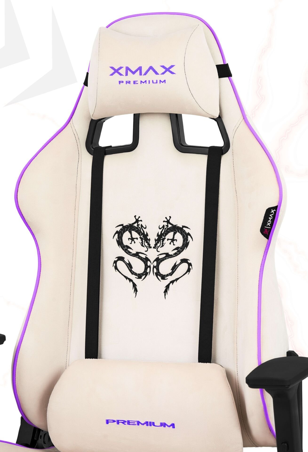 XMAX / Rio Plus Balerion Terletmez Kadife Kumaş Beyaz Gaming Oyuncu Koltuğu / 120 Kg Taşır