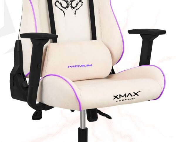XMAX / Rio Plus Balerion Terletmez Kadife Kumaş Beyaz Gaming Oyuncu Koltuğu / 120 Kg Taşır