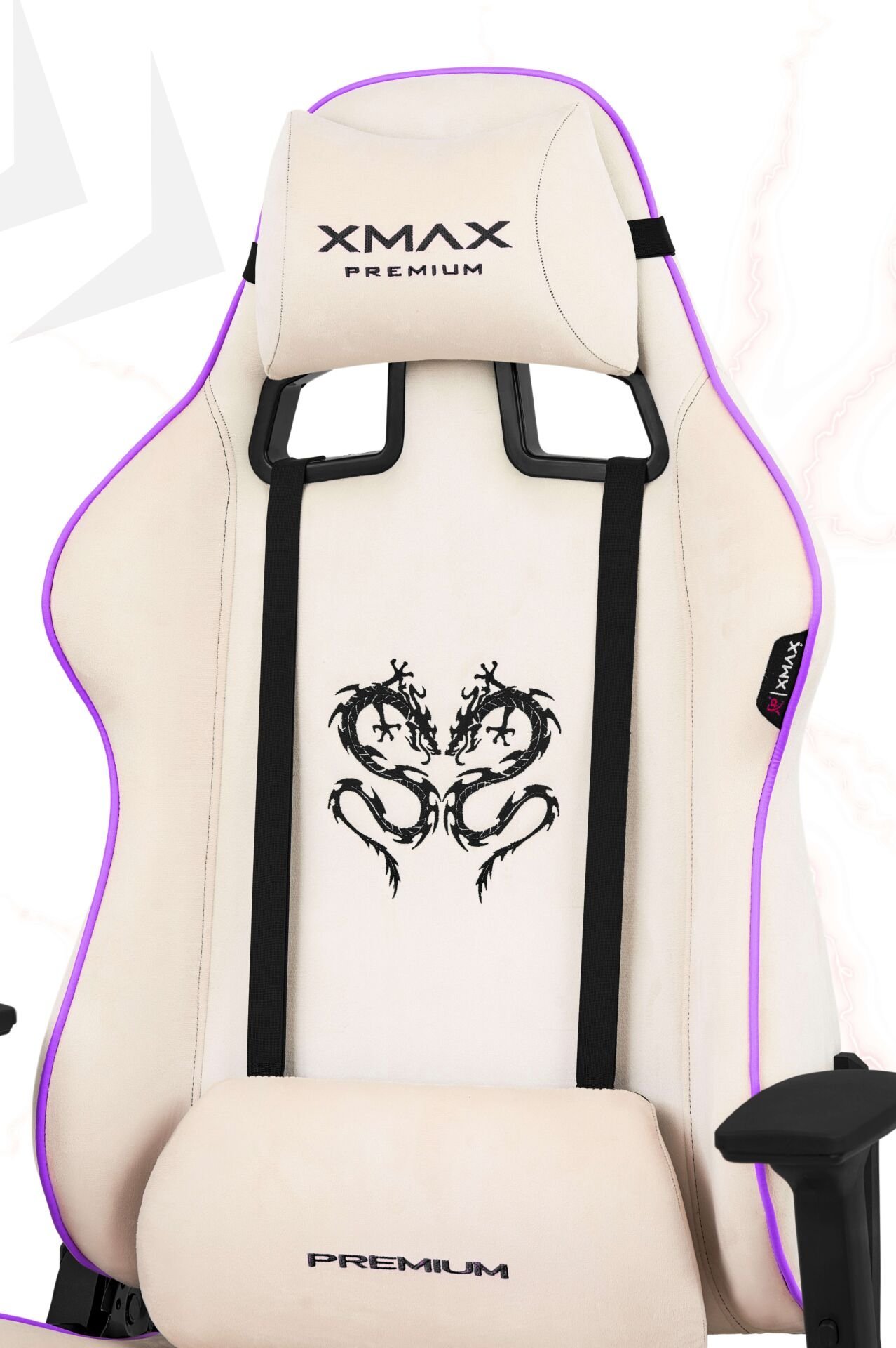 XMAX / Rio Plus Balerion Terletmez Kadife Kumaş Beyaz Gaming Oyuncu Koltuğu / 120 Kg Taşır