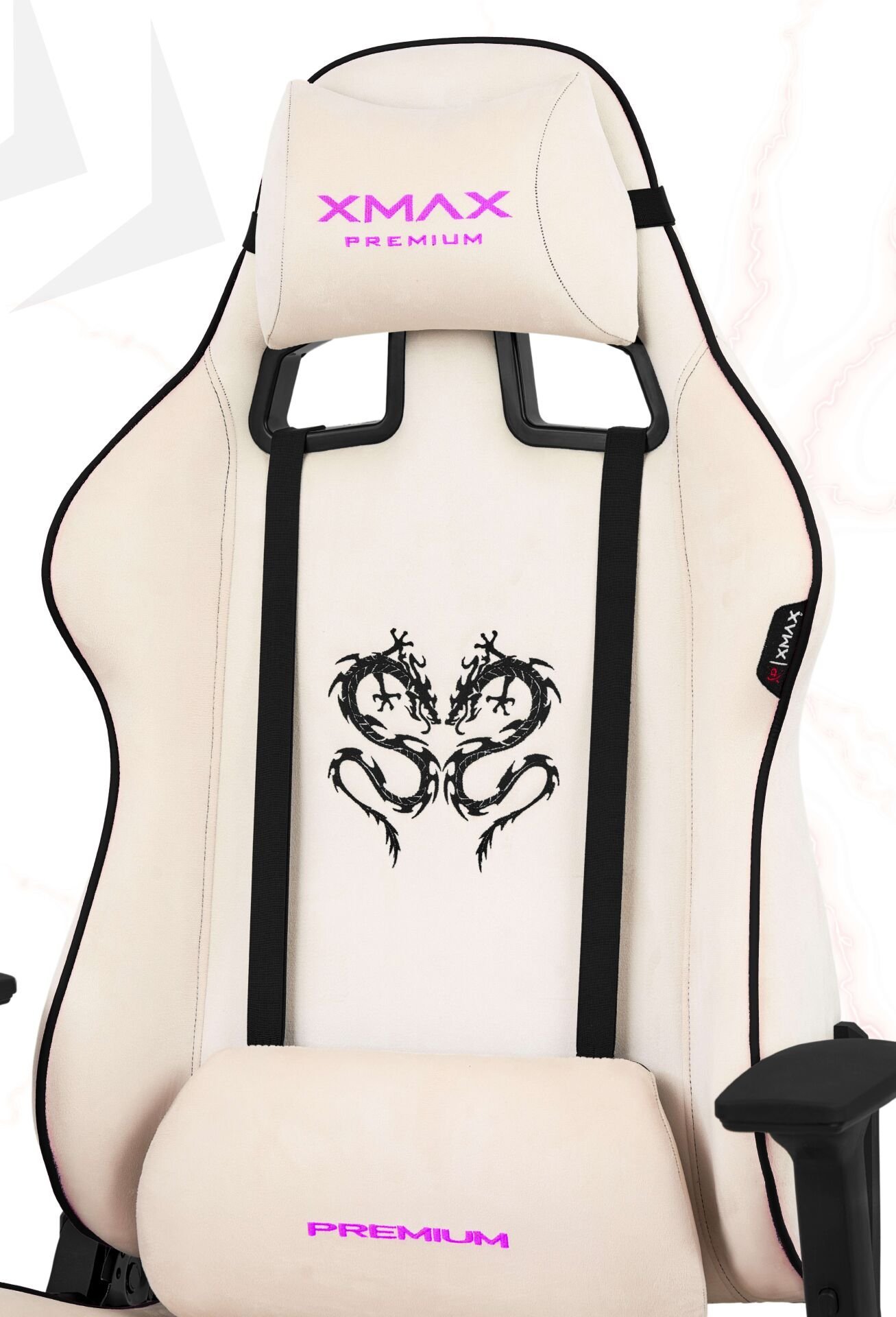 XMAX / Rio Plus Balerion Terletmez Kadife Kumaş Beyaz Gaming Oyuncu Koltuğu / 120 Kg Taşır