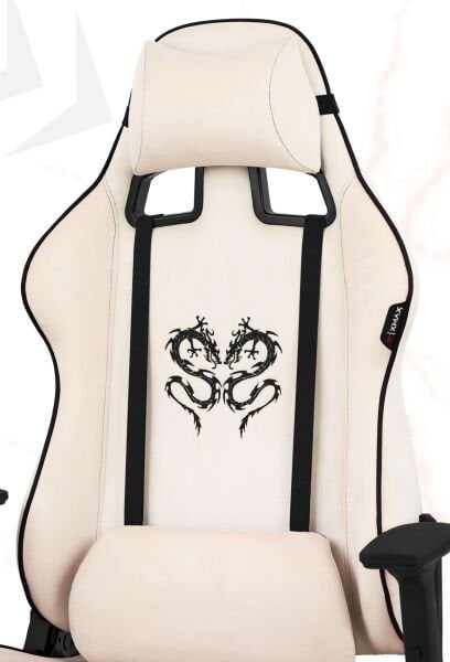 XMAX NO NAME / Rio Plus Balerion Terletmez Kadife Kumaş Beyaz Gaming Oyuncu Koltuğu / 120 Kg Taşır