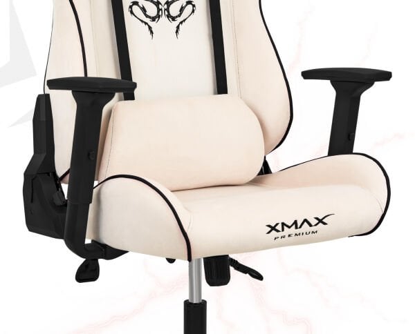 XMAX NO NAME / Rio Plus Balerion Terletmez Kadife Kumaş Beyaz Gaming Oyuncu Koltuğu / 120 Kg Taşır