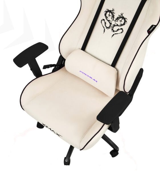 XMAX / Rio Plus Balerion Terletmez Kadife Kumaş Beyaz Gaming Oyuncu Koltuğu / 120 Kg Taşır