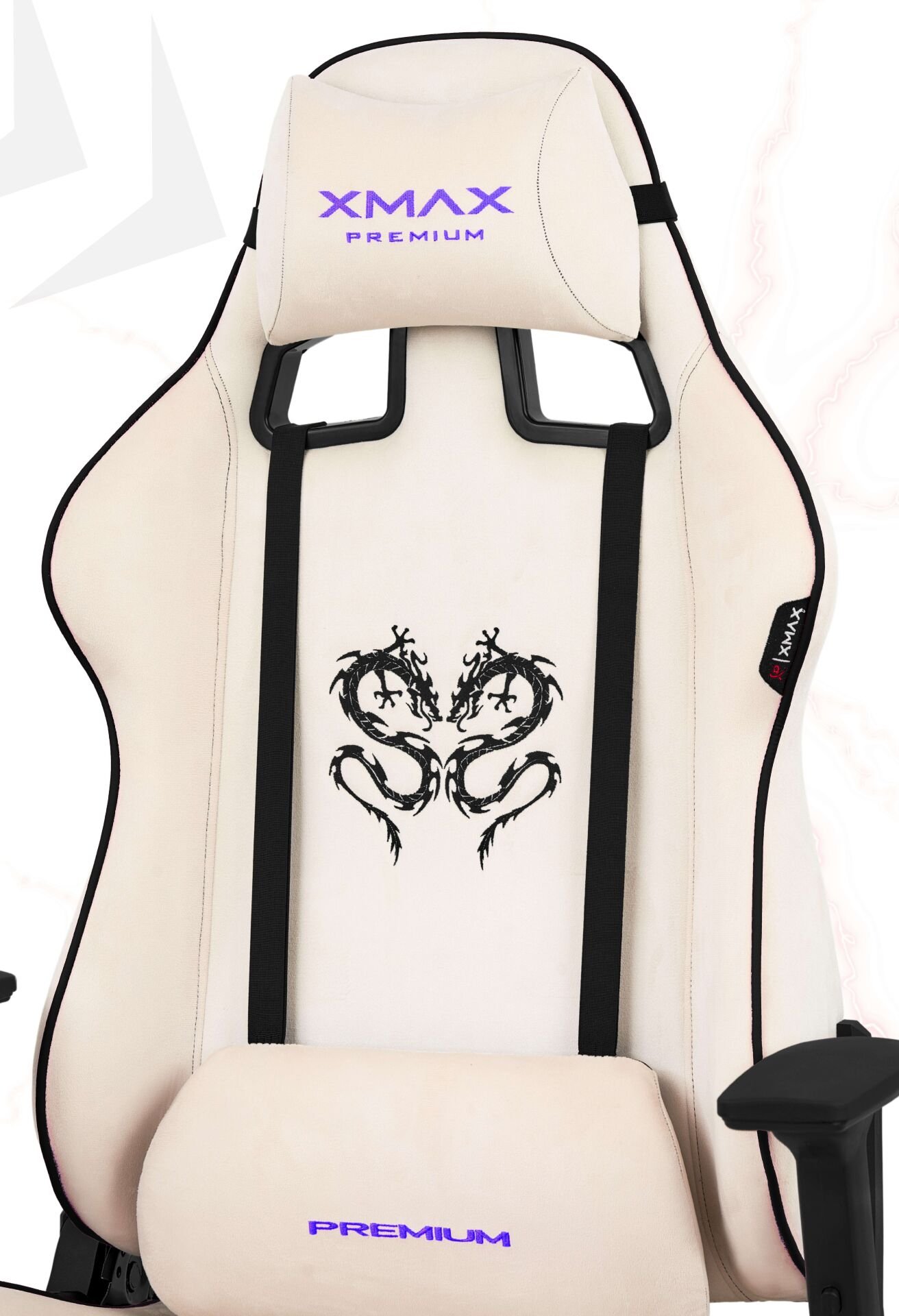 XMAX / Rio Plus Balerion Terletmez Kadife Kumaş Beyaz Gaming Oyuncu Koltuğu / 120 Kg Taşır