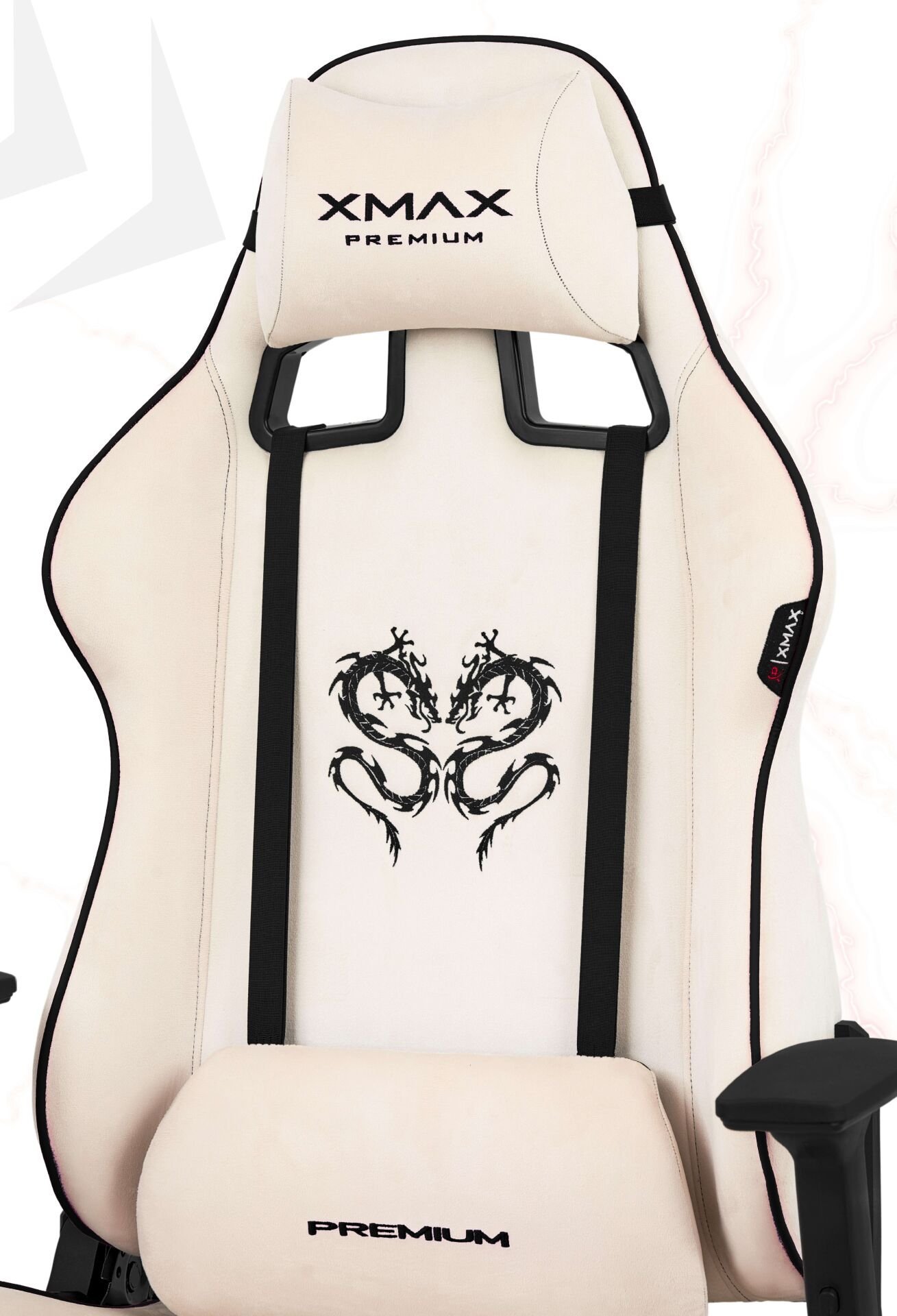 XMAX / Rio Plus Balerion Terletmez Kadife Kumaş Beyaz Gaming Oyuncu Koltuğu / 120 Kg Taşır