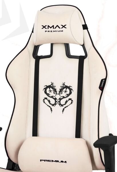 XMAX / Rio Plus Balerion Terletmez Kadife Kumaş Beyaz Gaming Oyuncu Koltuğu / 120 Kg Taşır