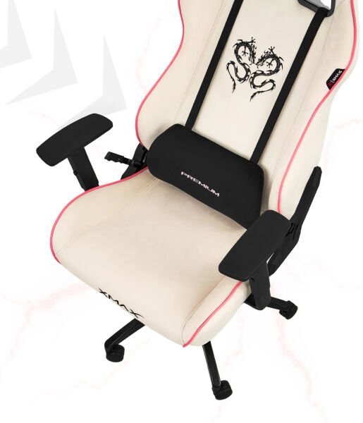 XMAX / Rio Plus Balerion Terletmez Kadife Kumaş Beyaz Gaming Oyuncu Koltuğu / 120 Kg Taşır