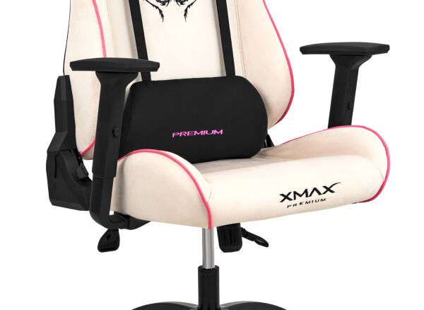 XMAX / Rio Plus Balerion Terletmez Kadife Kumaş Beyaz Gaming Oyuncu Koltuğu / 120 Kg Taşır