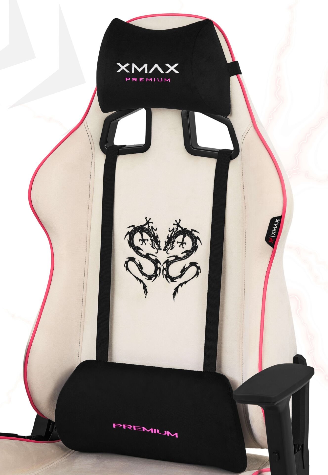 XMAX / Rio Plus Balerion Terletmez Kadife Kumaş Beyaz Gaming Oyuncu Koltuğu / 120 Kg Taşır