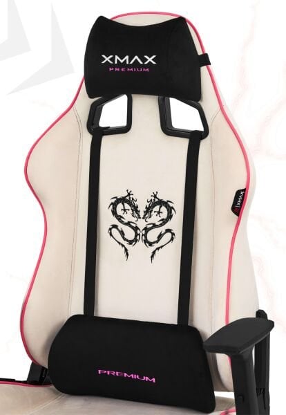 XMAX / Rio Plus Balerion Terletmez Kadife Kumaş Beyaz Gaming Oyuncu Koltuğu / 120 Kg Taşır