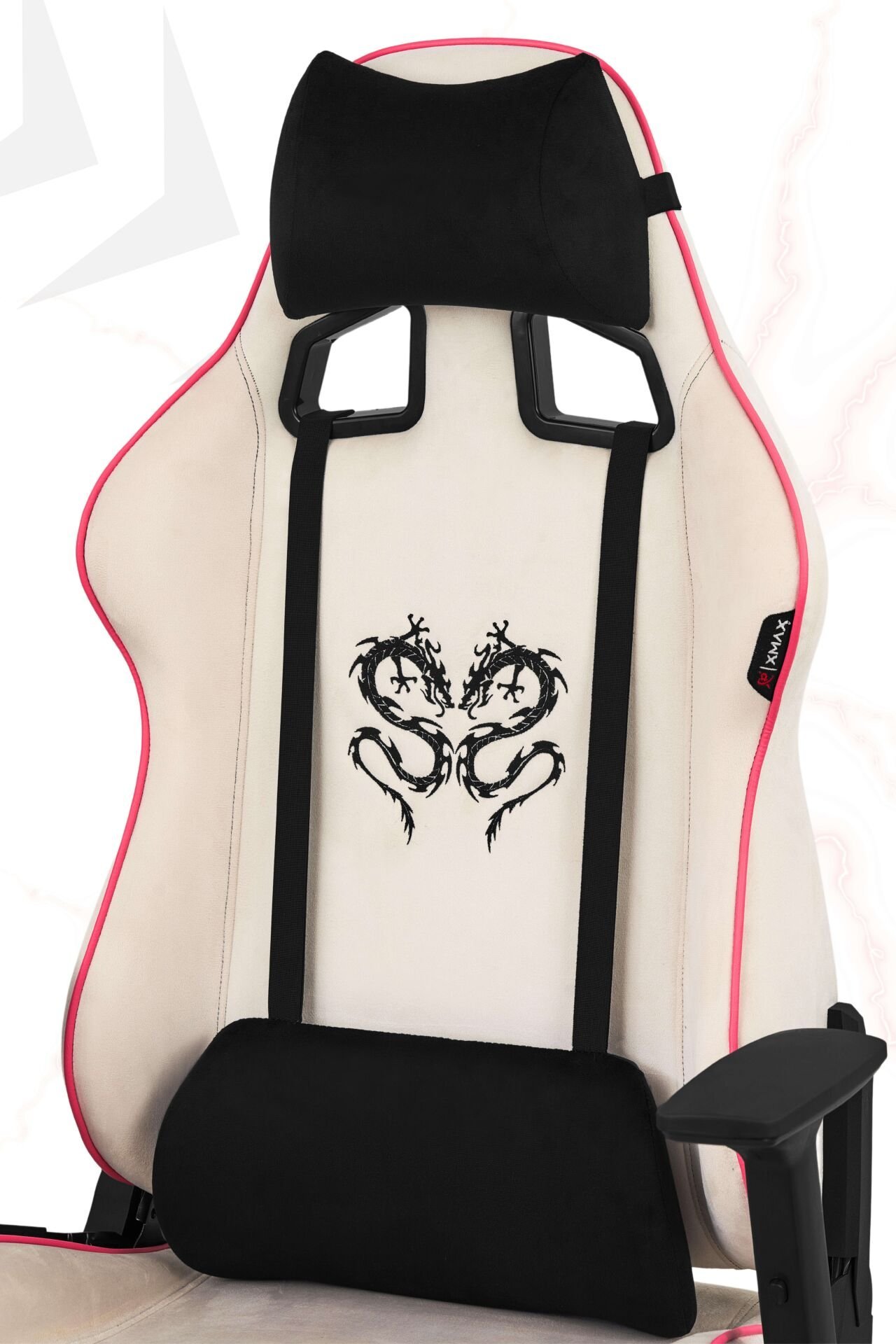 XMAX NO NAME / Rio Plus Balerion Terletmez Kadife Kumaş Beyaz Gaming Oyuncu Koltuğu / 120 Kg Taşır
