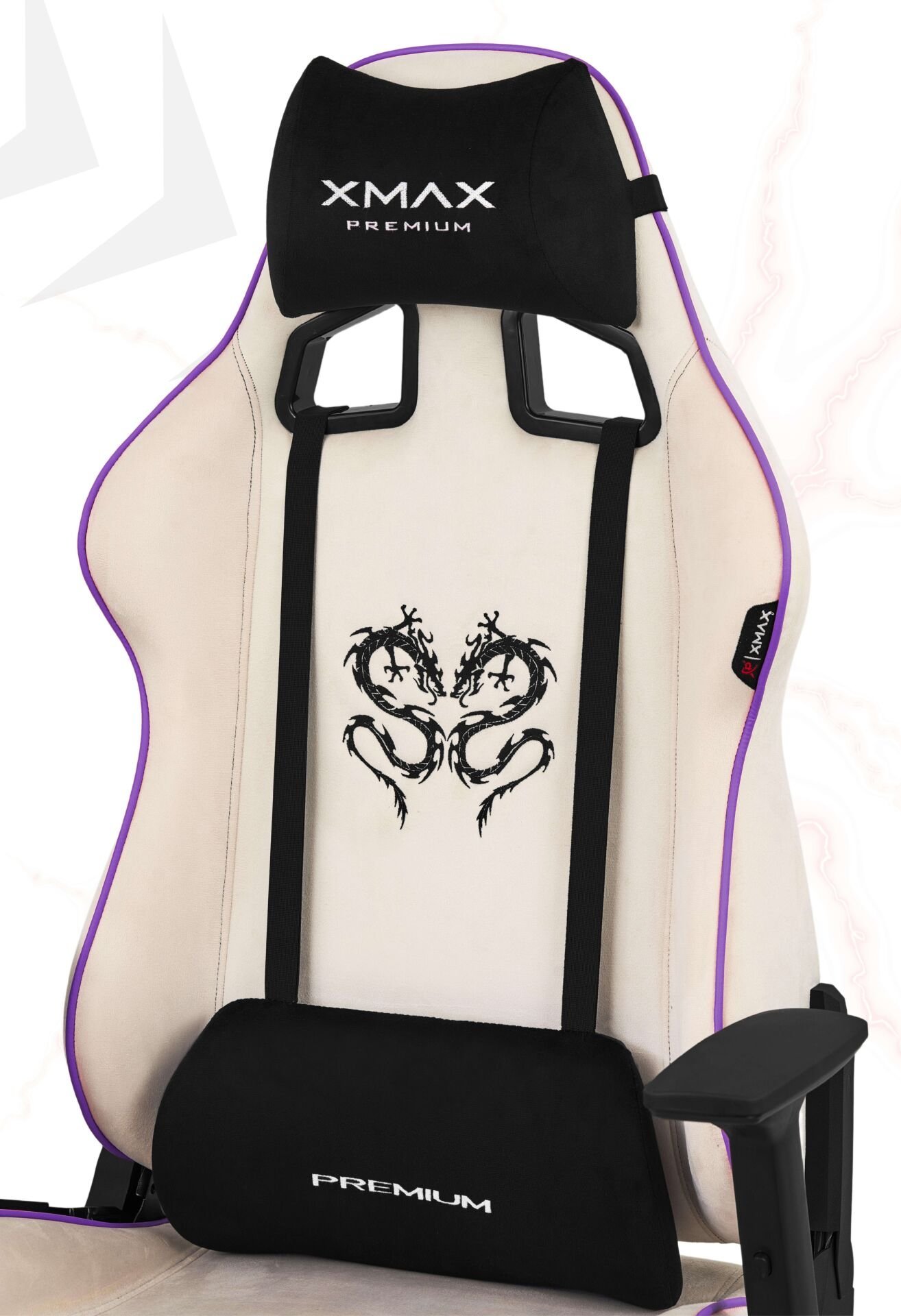 XMAX / Rio Plus Balerion Terletmez Kadife Kumaş Beyaz Gaming Oyuncu Koltuğu / 120 Kg Taşır