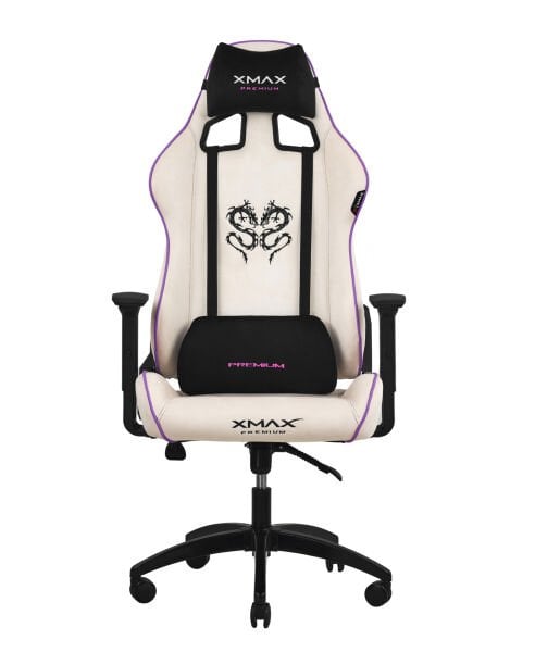 XMAX / Rio Plus Balerion Terletmez Kadife Kumaş Beyaz Gaming Oyuncu Koltuğu / 120 Kg Taşır