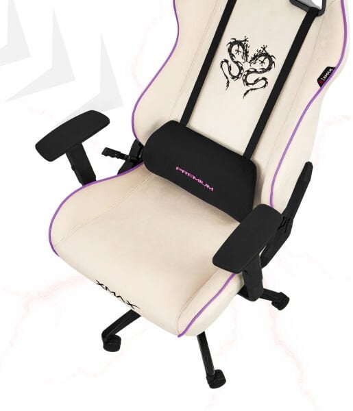 XMAX / Rio Plus Balerion Terletmez Kadife Kumaş Beyaz Gaming Oyuncu Koltuğu / 120 Kg Taşır