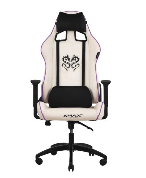 XMAX NO NAME / Rio Plus Balerion Terletmez Kadife Kumaş Beyaz Gaming Oyuncu Koltuğu / 120 Kg Taşır