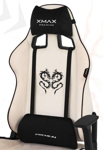 XMAX / Rio Plus Balerion Terletmez Kadife Kumaş Beyaz Gaming Oyuncu Koltuğu / 120 Kg Taşır