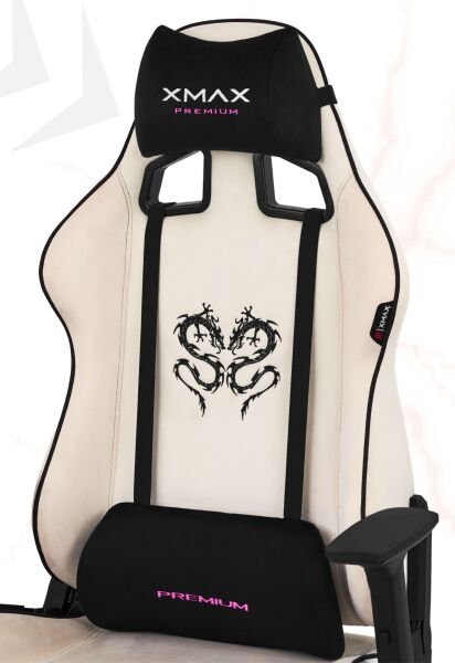 XMAX / Rio Plus Balerion Terletmez Kadife Kumaş Beyaz Gaming Oyuncu Koltuğu / 120 Kg Taşır