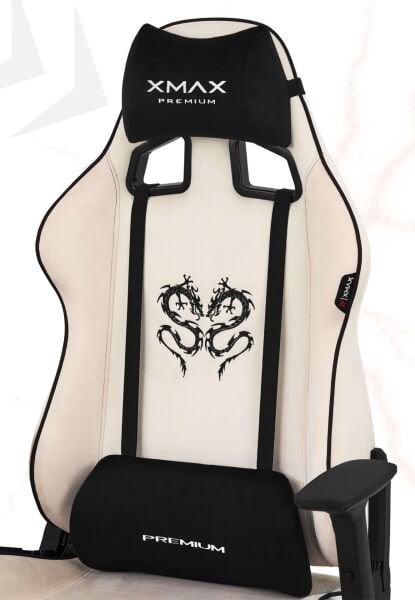 XMAX / Rio Plus Balerion Terletmez Kadife Kumaş Beyaz Gaming Oyuncu Koltuğu / 120 Kg Taşır