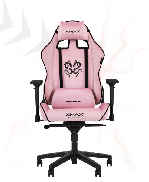 XMAX-Pro / Rio Balerion 4D Kol Orijinal Yarasa Mekanizmalı Pembe Oyuncu Koltuğu / 150 KG TAŞIR - KOL PEDİ VE PUF HEDİYELİ