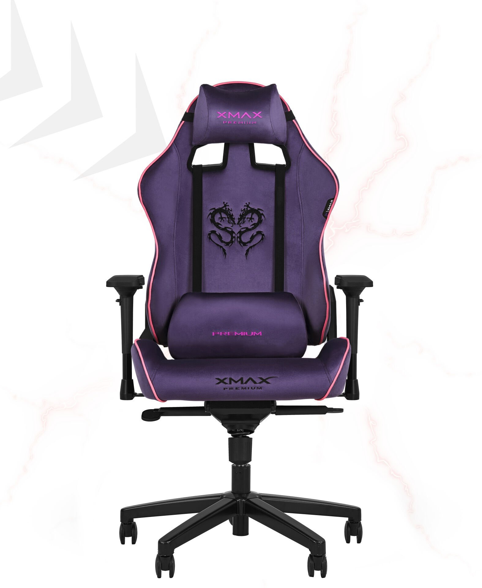 XMAX-Pro / Rio Balerion 4D Kol Orijinal Yarasa Mekanizmalı Mor Oyuncu Koltuğu / 150 KG TAŞIR - KOL PEDİ VE PUF HEDİYELİ