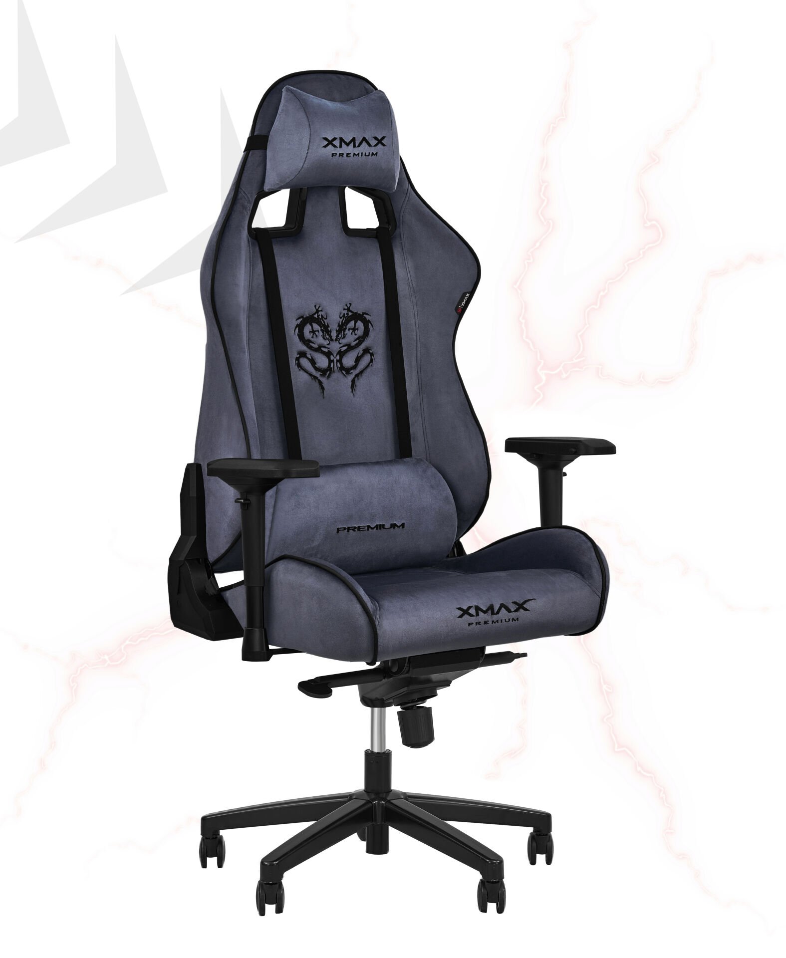 XMAX-Pro / Rio Plus Balerion 4D Kol Orijinal Yarasa Mekanizmalı Antrasit Oyuncu Koltuğu / 150 KG TAŞIR