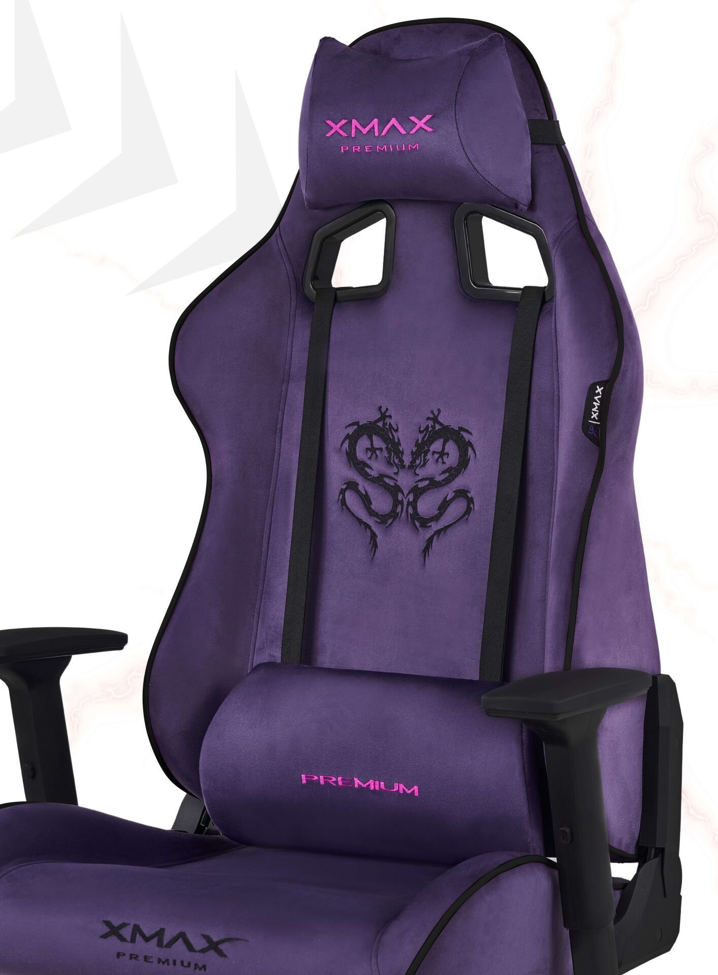 XMAX / Rio Plus Balerion Terletmez Kadife Kumaş Mor Gaming Oyuncu Koltuğu / 120 Kg Taşır