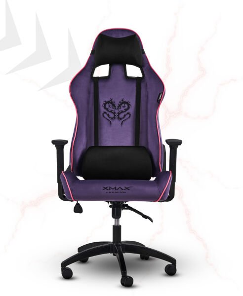XMAX NO NAME / Rio Plus Balerion Terletmez Kadife Kumaş Mor Gaming Oyuncu Koltuğu / 120 Kg Taşır