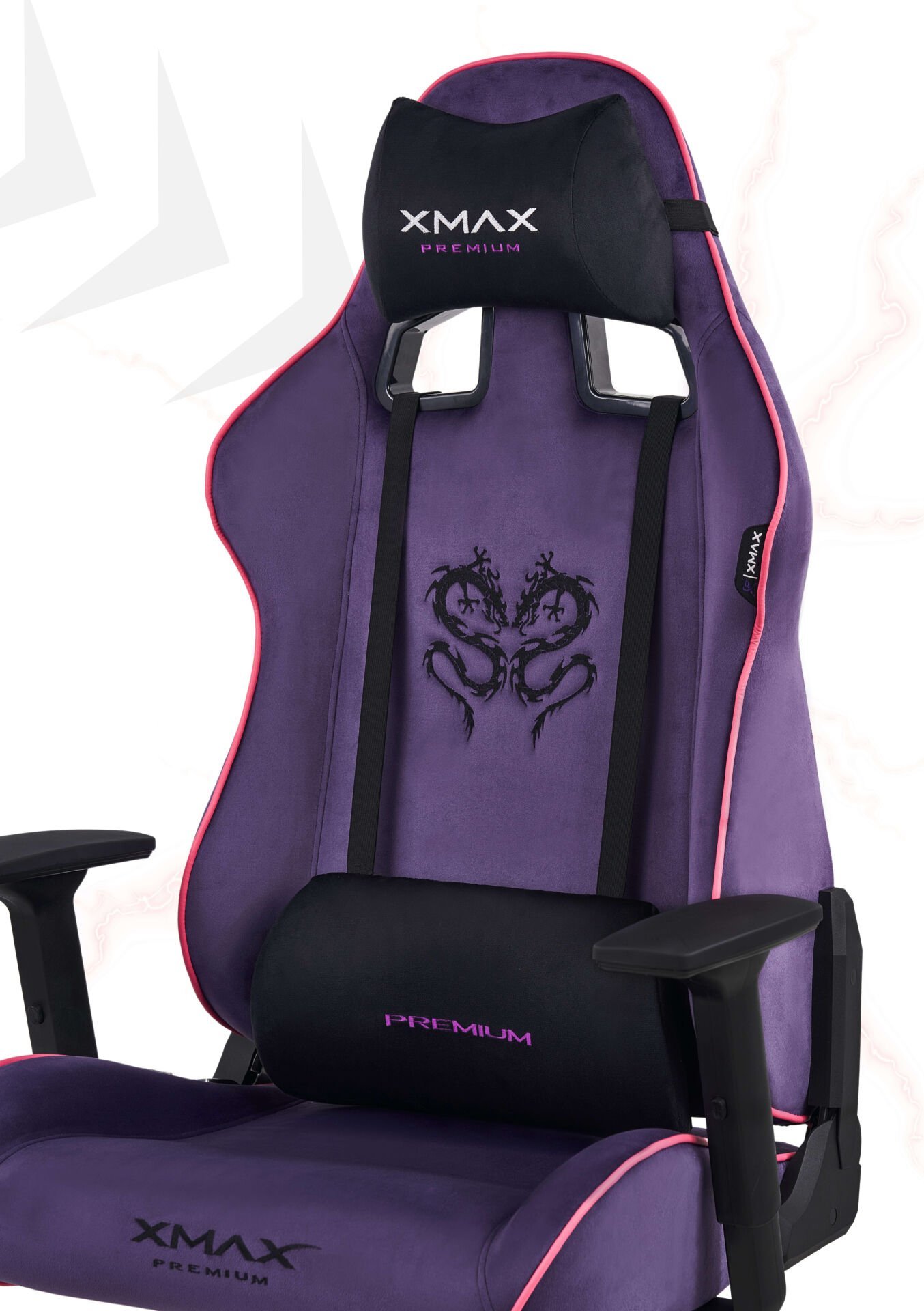 XMAX / Rio Plus Balerion Terletmez Kadife Kumaş Mor Gaming Oyuncu Koltuğu / 120 Kg Taşır