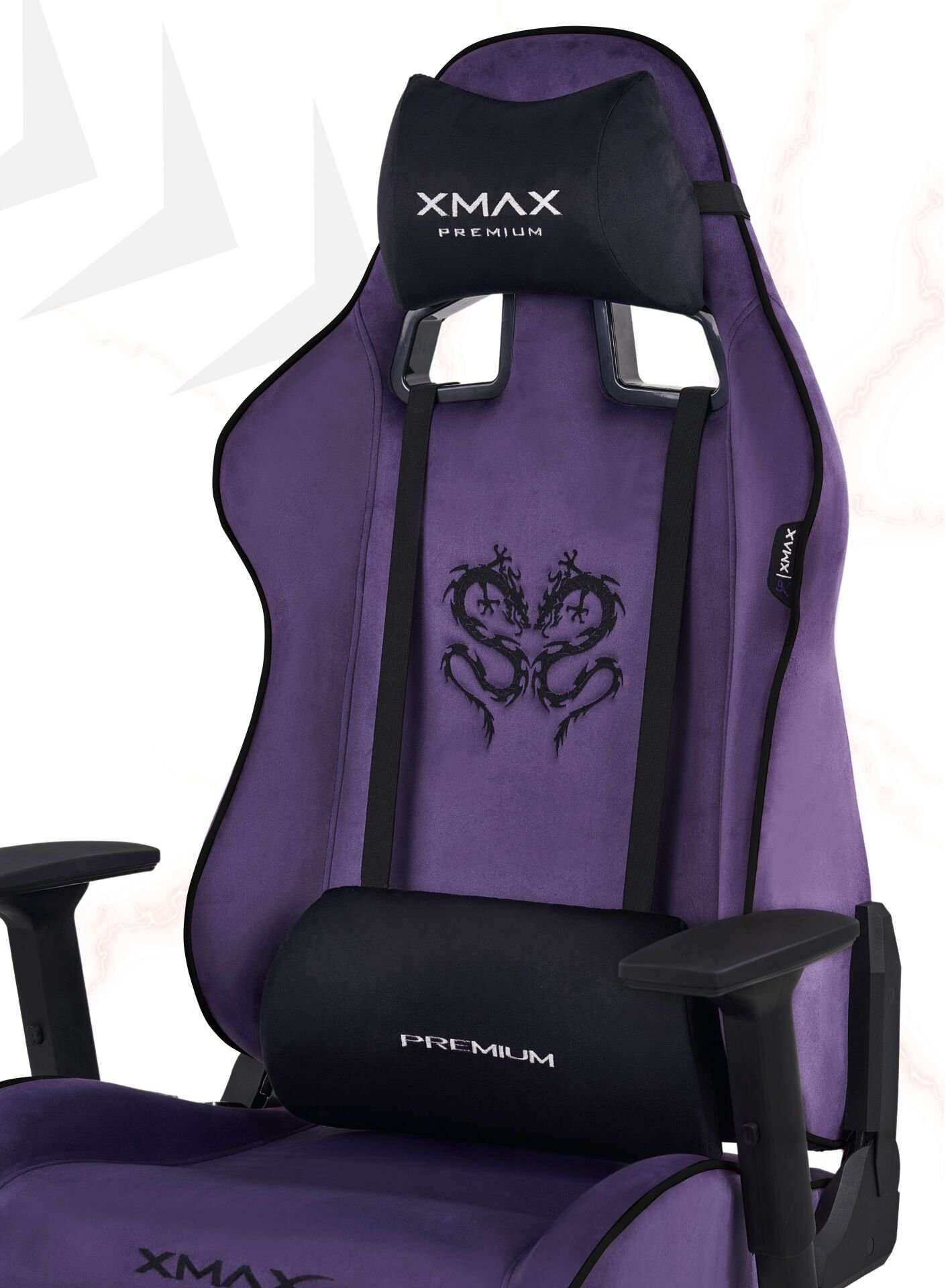 XMAX / Rio Plus Balerion Terletmez Kadife Kumaş Mor Gaming Oyuncu Koltuğu / 120 Kg Taşır