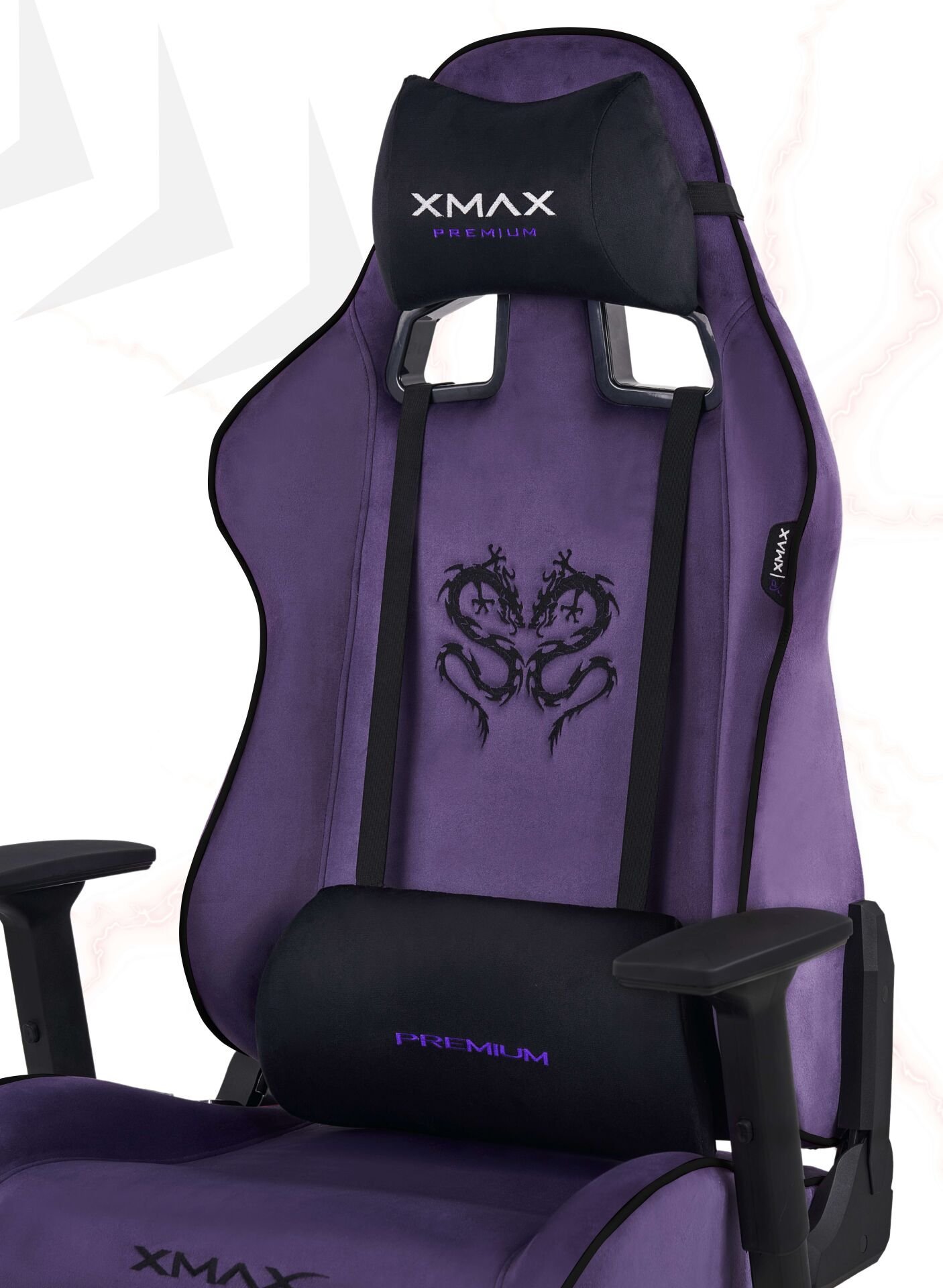 XMAX / Rio Plus Balerion Terletmez Kadife Kumaş Mor Gaming Oyuncu Koltuğu / 120 Kg Taşır
