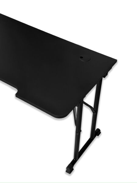 JetKur Siyah MDF Bilgisayar Oyuncu Masası Sallanmaz Metal Ayaklı - Vida Derdi Yok