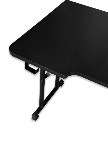 JetKur Siyah MDF Bilgisayar Oyuncu Masası Sallanmaz Metal Ayaklı - Vida Derdi Yok