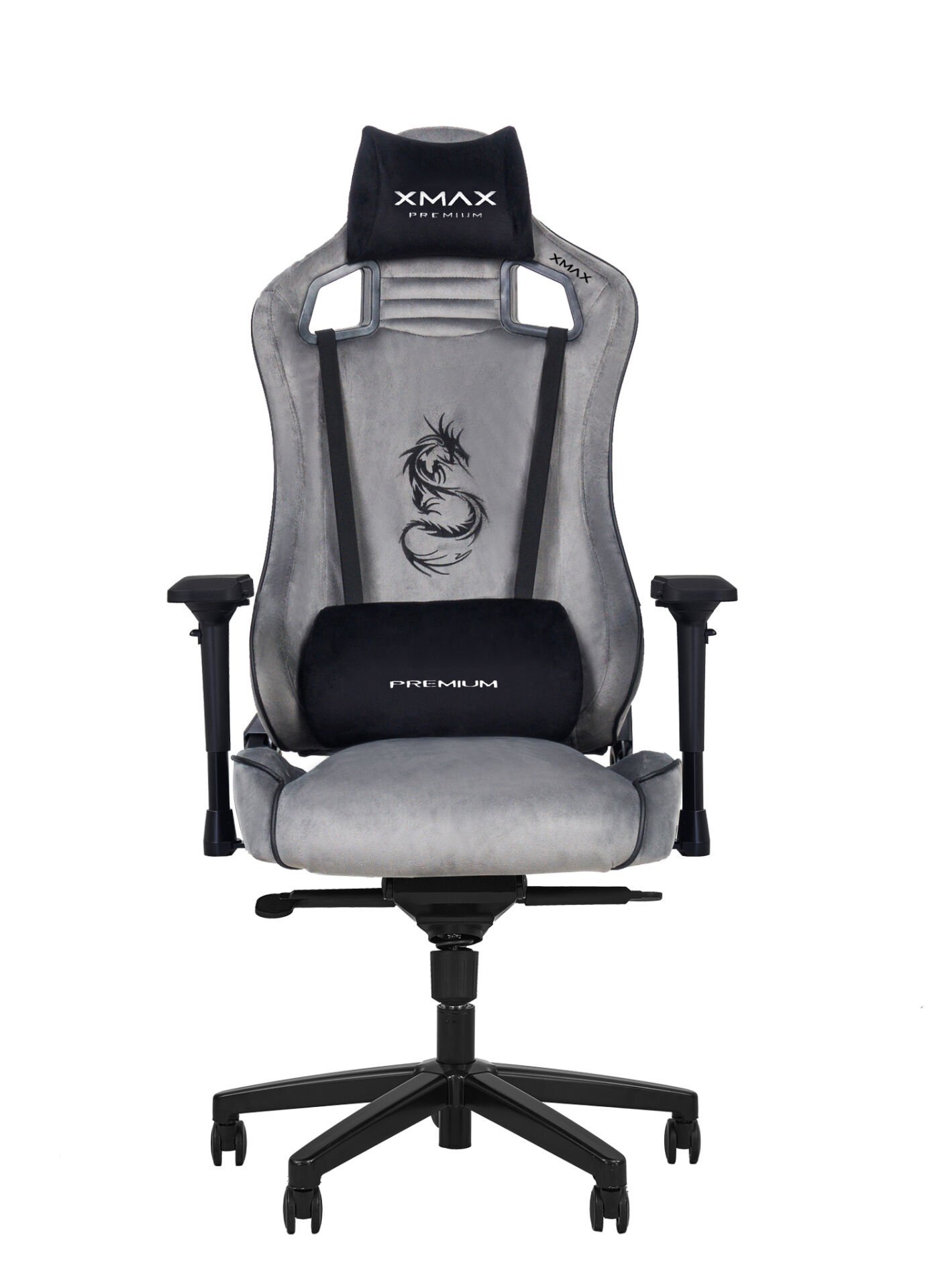 XMAX-Pro / Maximus 4D Kol Orijinal Yarasa Mekanizmalı Gri Oyuncu Koltuğu / 150 KG TAŞIR - KOL PEDİ VE PUF HEDİYELİ