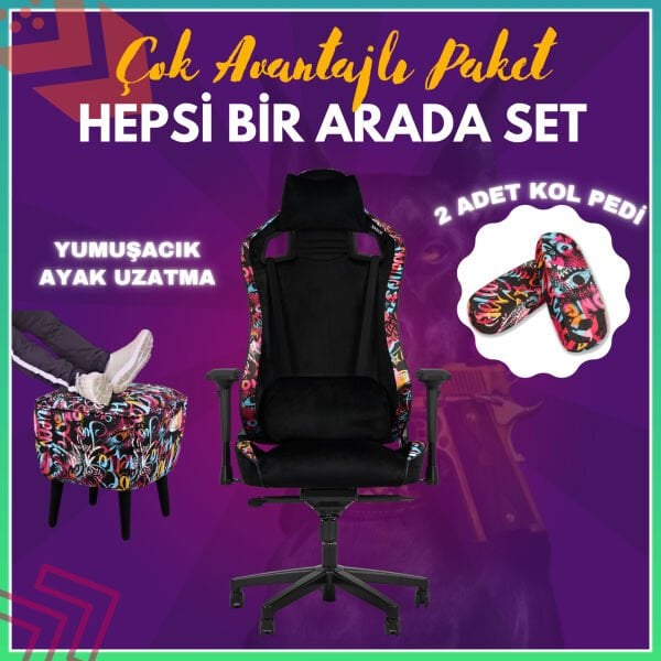 XMAX-Pro NO NAME / Maximus 4D Kol Orijinal Yarasa Mekanizmalı Supreme Oyuncu Koltuğu / 150 KG TAŞIR - KOL PEDİ VE PUF HEDİYELİ