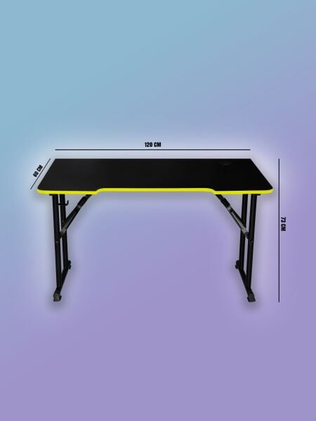 JetKur Sarı Bilgisayar Oyuncu Masası 140x70cm Sallanmaz Metal Ayaklı - Pratik Kurulum