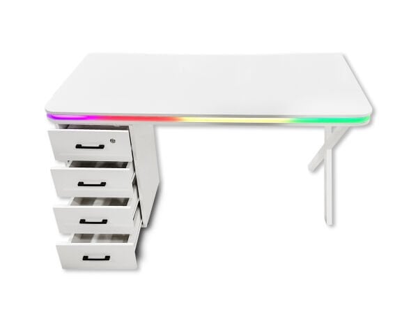 XMAX Zyra 140x80cm Beyaz Işıklı MDF Çalışma Yada Oyun Masası