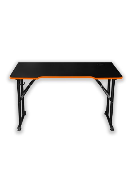 Turuncu 160x70cm JetKur Siyah MDF Bilgisayar Oyuncu Masası Sallanmaz Metal Ayaklı - Vida Derdi Yok