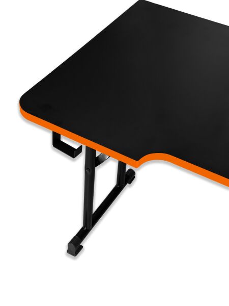 Turuncu 160x70cm JetKur Siyah MDF Bilgisayar Oyuncu Masası Sallanmaz Metal Ayaklı - Vida Derdi Yok