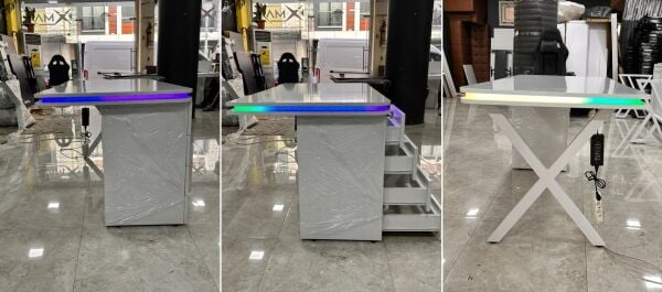 XMAX Zyra 160x80cm Beyaz Işıklı MDF Çalışma Yada Oyun Masası
